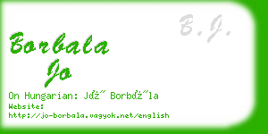 borbala jo business card